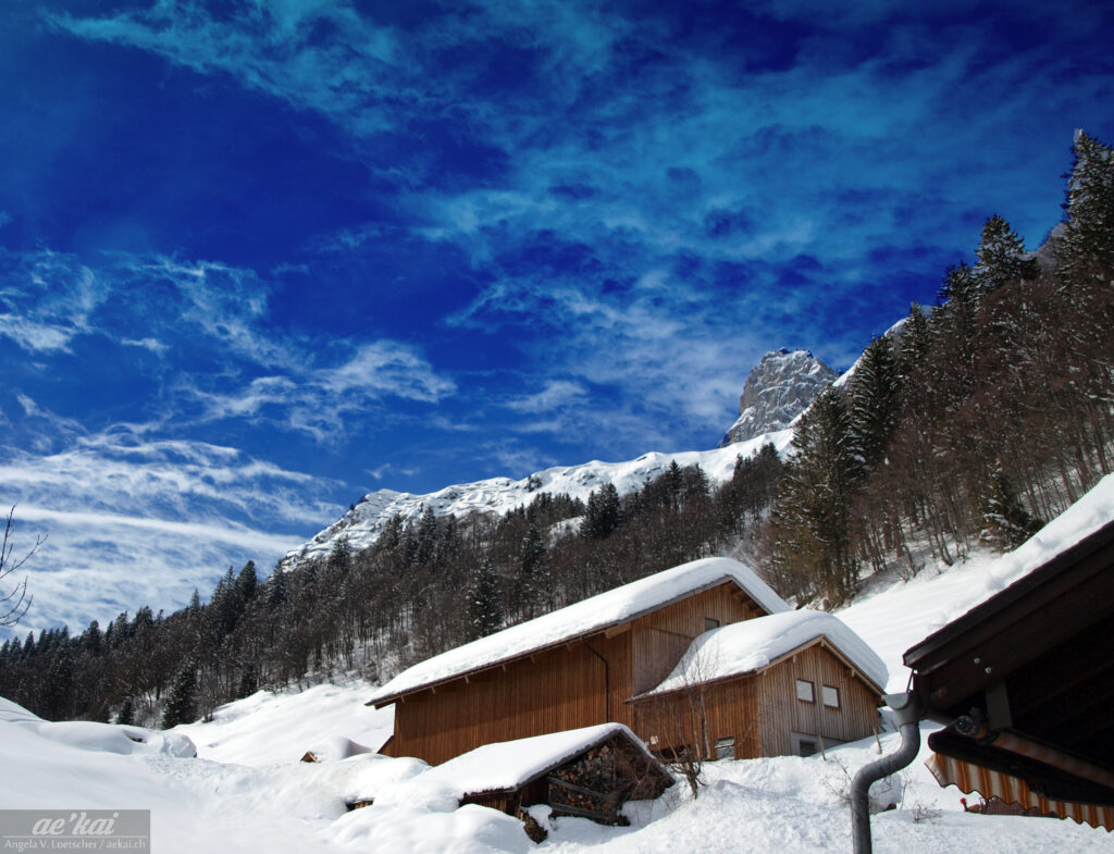 A Swiss Chalet in snowcovered Braunwald