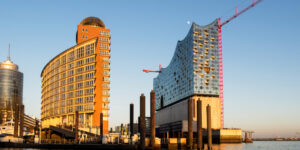 Elbe Philharmonic Hall, German: Elphilharmonie, in Hamburg while still in construction
