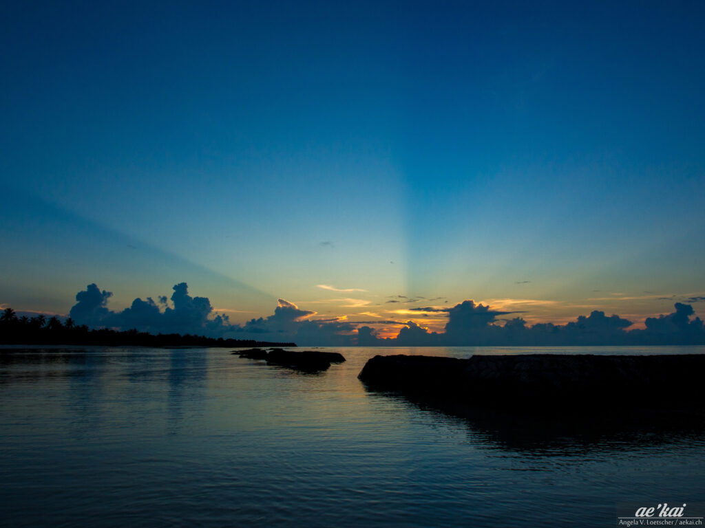 Sunset on Kuredu Island in the Maldives