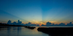 Sunset on Kuredu Island in the Maldives