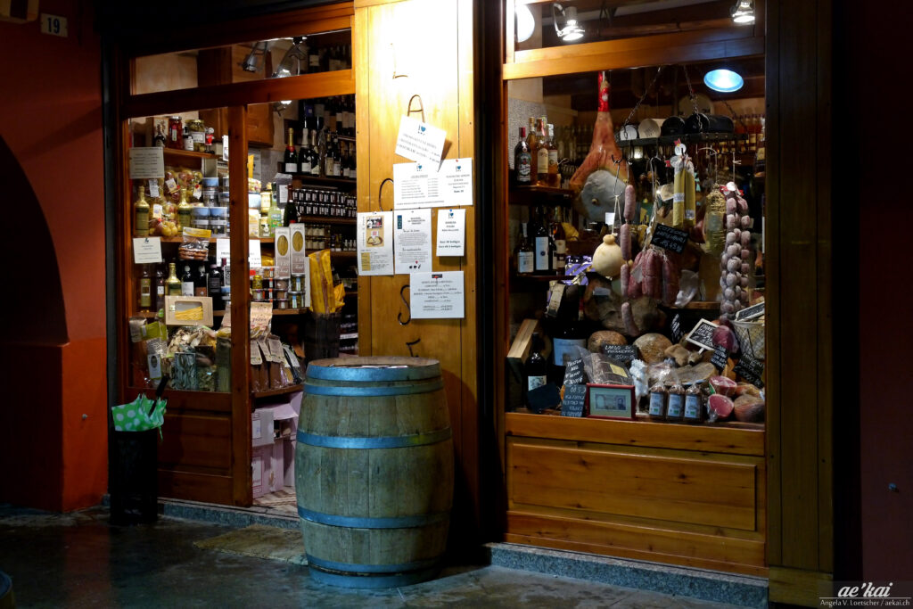 A food shop in Intra, Verbania in Italy