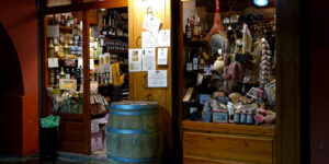 A food shop in Intra, Verbania in Italy