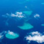 Bird's view of atolls in the Maldives