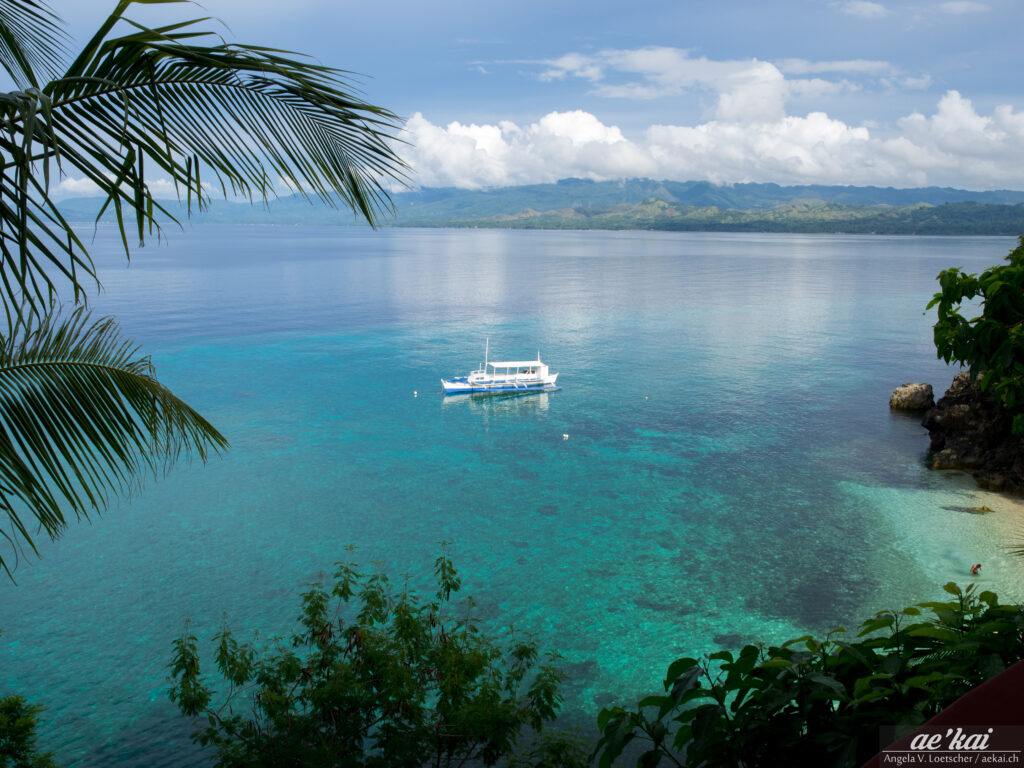 Gorgeous view of a blue-turquoise bay on Bohol Island in the Philippines