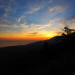 Colorful sunset on Mount Pusung in the Sangihe Archipelago