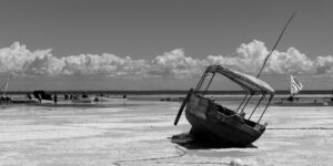 Stranded Boat in Zanzibar after the tide has gone low